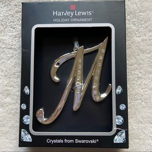 Ornament initial M Swarovski crystals
